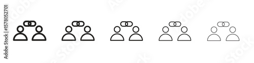 Affiliate link icon line art vector collection on white background