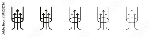 Air suction icon line art vector collection on white background