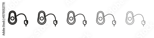 Anesthesia icon line art vector collection on white background