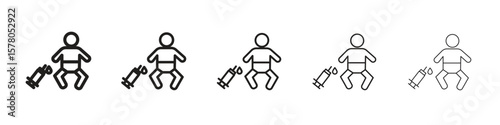Baby Vaccination icon line art vector collection on white background