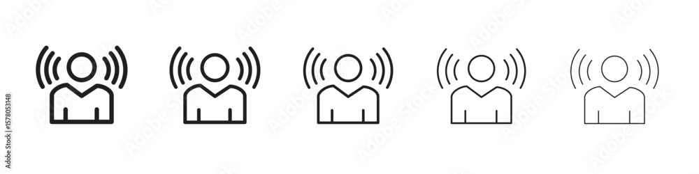 Brand awareness icon line art vector collection on white background
