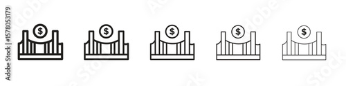 Bridging loan icon line art vector collection on white background