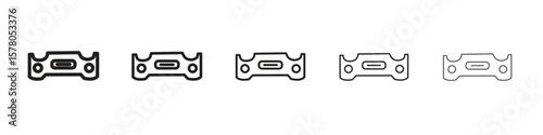Car bumper icon line art vector collection on white background