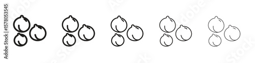 Chickpeas hummus icon line art vector collection on white background