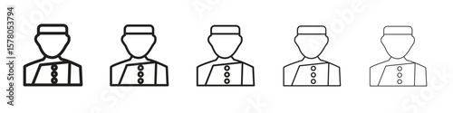 Concierge icon line art vector collection on white background