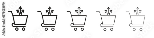 Cross sell icon line art vector collection on white background