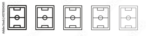 Football field icon line art vector collection on white background