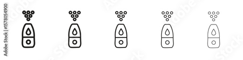 Humidifier icon line art vector collection on white background