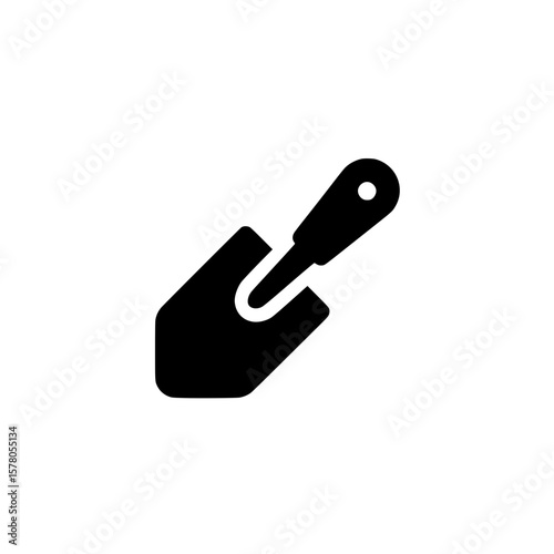 Black Garden Trowel Icon Representing Hand Tool for Gardening