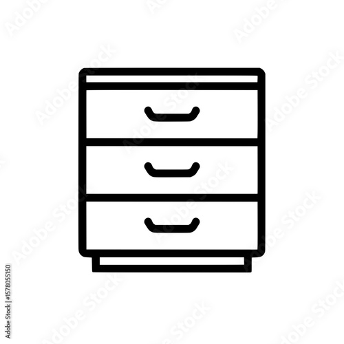 Outline Style Four Drawer Cabinet Icon for Office or Home Use