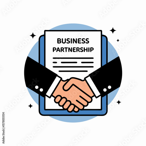 Business partnership agreement sealed with a handshake.
