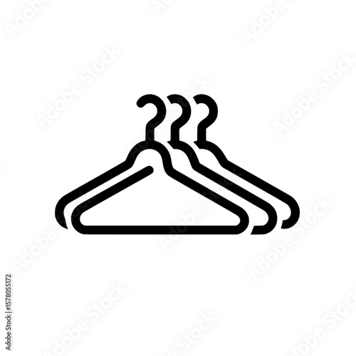 Clothes Hanger Icon Representing Wardrobe or Fashion Organization