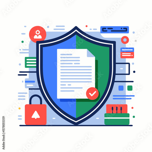 Secure document protection with a digital shield, safeguarding data privacy and integrity.