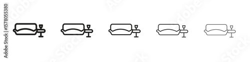 Lounge icon line art vector collection on white background
