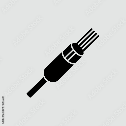 A simple black icon depicting a multi-strand fiber optic cable connector.