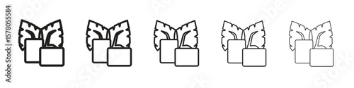 Mint gum icon line art vector collection on white background