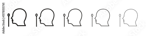 Nasal swab icon line art vector collection on white background