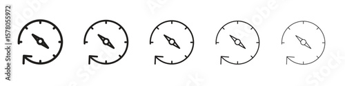 Past icon line art vector collection on white background