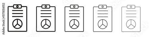 Policy icon line art vector collection on white background