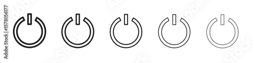 Power icon line art vector collection on white background