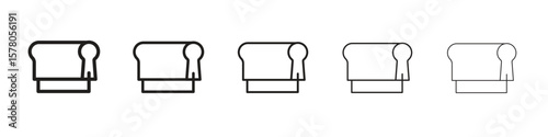 Print screen icon line art vector collection on white background
