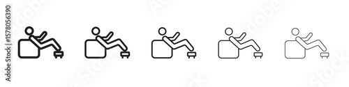 Resting icon line art vector collection on white background