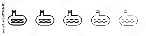 Sewerage tank icon line art vector collection on white background