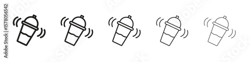 Shaker icon line art vector collection on white background