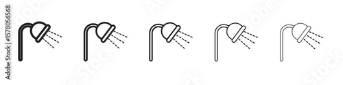 Shower Head icon line art vector collection on white background