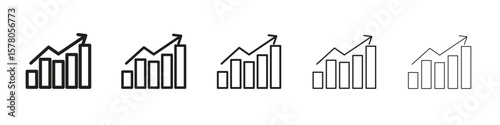 Stagflation icon line art vector collection on white background