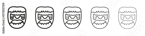 Tonsillitis icon line art vector collection on white background