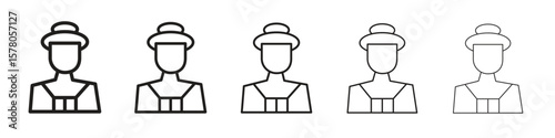Tourist Guide icon line art vector collection on white background