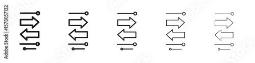 Transfer icon line art vector collection on white background