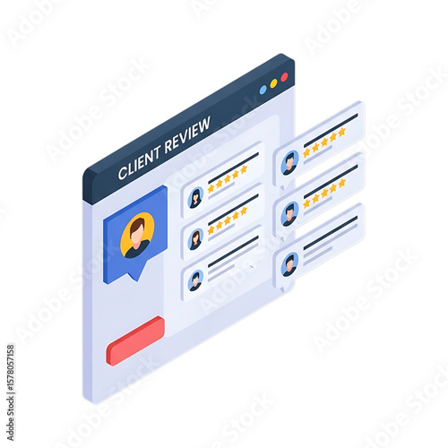 Client review dashboard with profile ratings.