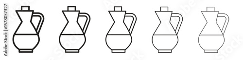 Vinegar icon line art vector collection on white background
