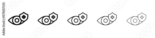 Vision insurance icon line art vector collection on white background