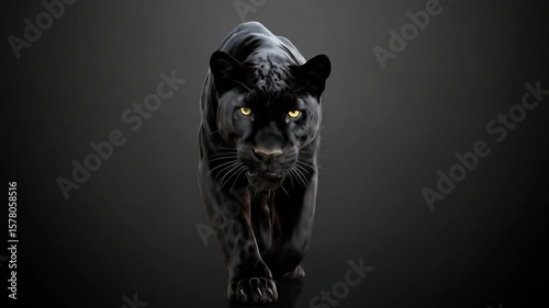 Black panther in dramatic studio lighting