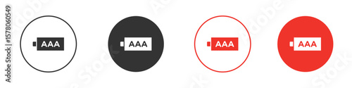 AAA battery icon pack. Clipart Vector design