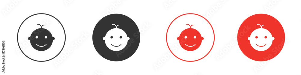 Fototapeta premium Child face icon pack. Clipart Vector design