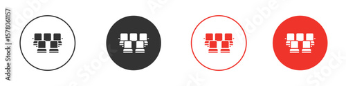 Cinema seat icon pack. Clipart Vector design