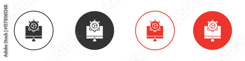 Computer simulation icon pack. Clipart Vector design