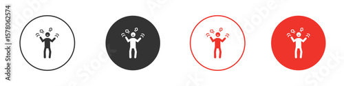 Irritated human icon pack. Clipart Vector design