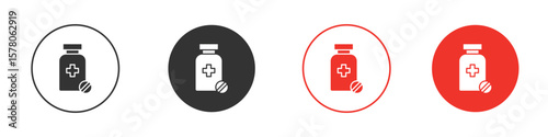 Medicine bottle icon pack. Clipart Vector design