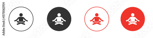 Meditating icon pack. Clipart Vector design