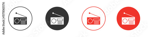 Radio icon pack. Clipart Vector design