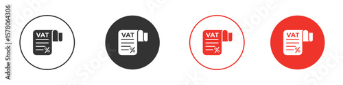 Value added tax VAT icon pack. Clipart Vector design