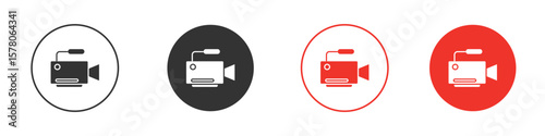 Video camera icon pack. Clipart Vector design
