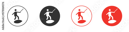 Wakeboarding icon pack. Clipart Vector design