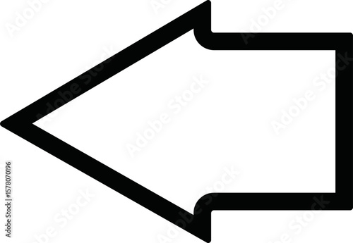 outline down Arrow Icon Vector flat design style isolated on white background