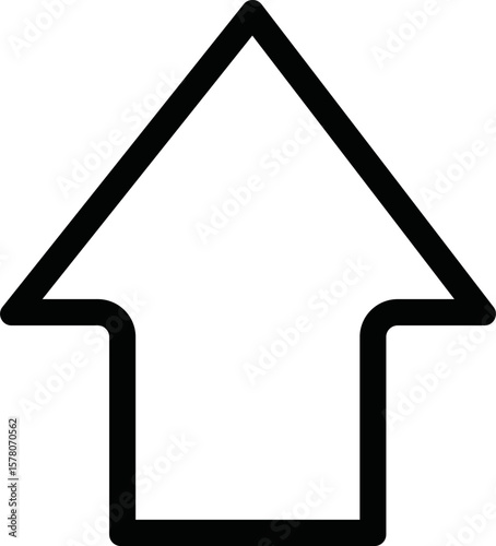 outline down Arrow Icon Vector flat design style isolated on white background